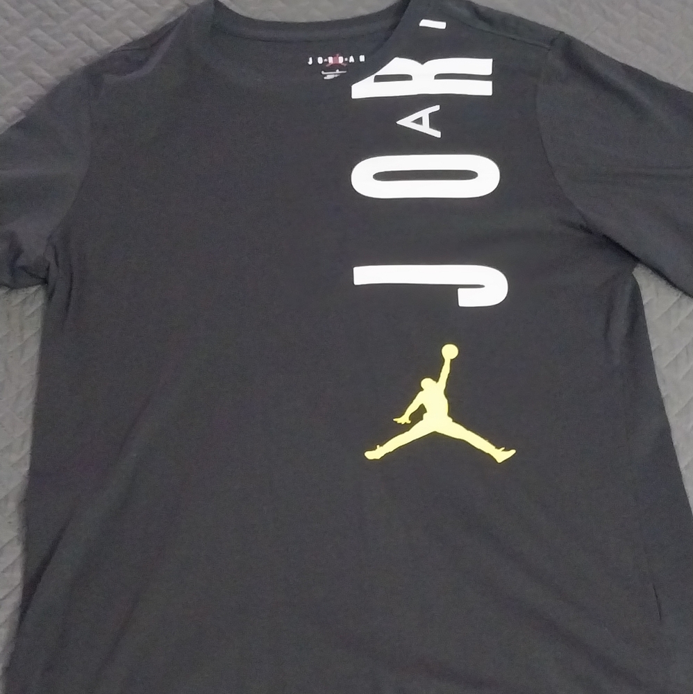 Jordan Black T-Shirt with Yellow Jordan Logo